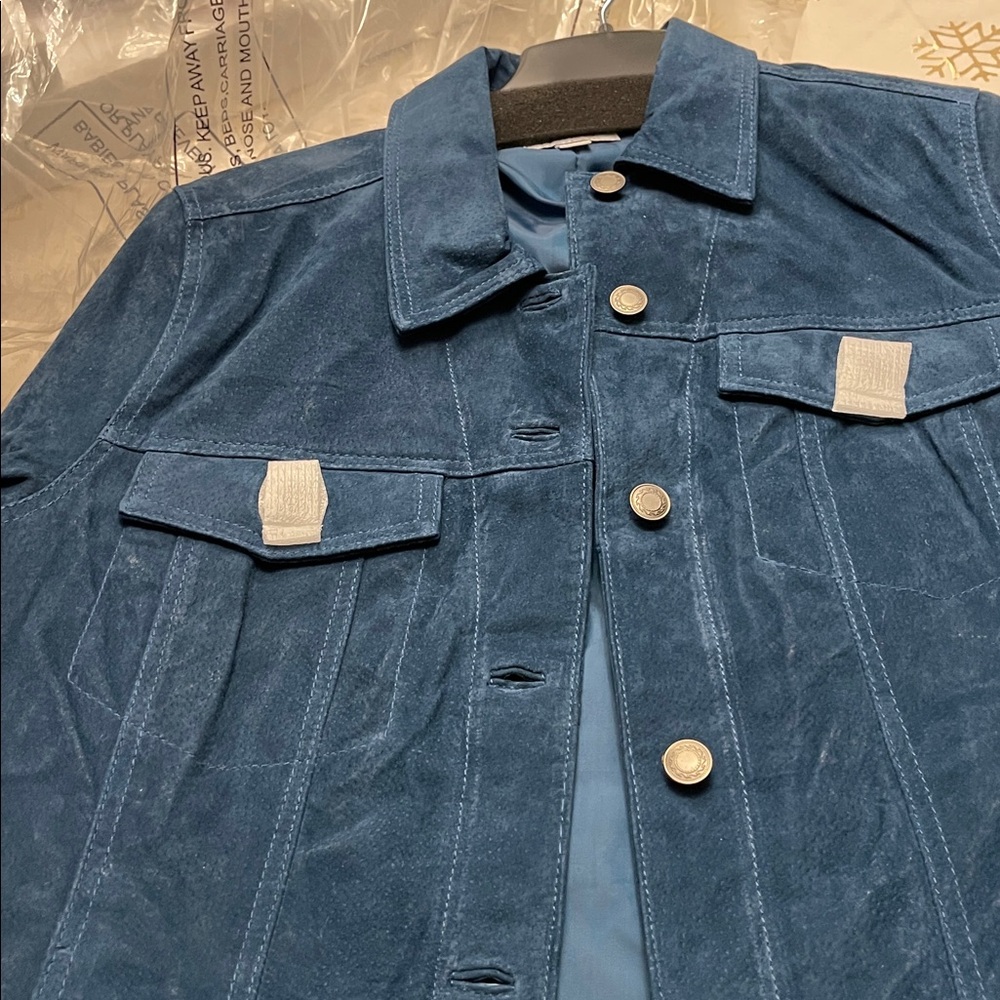 New Denim&Co Blue Suede Jacket